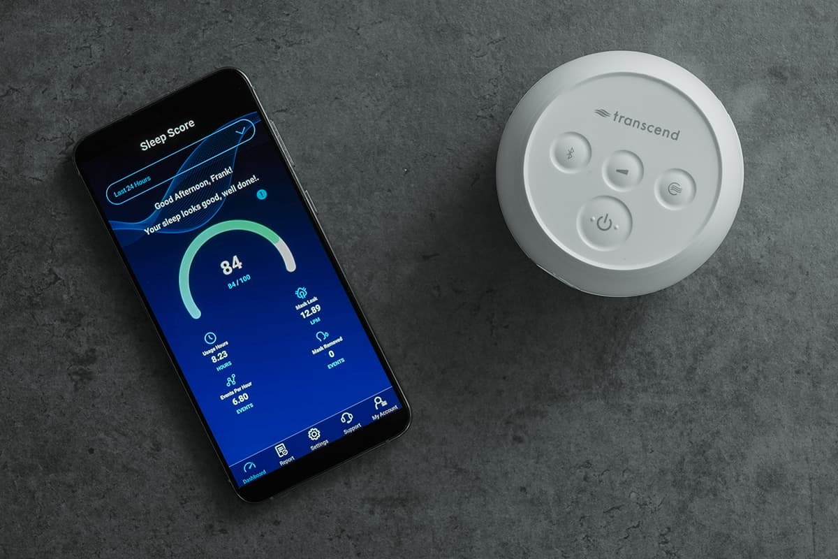 Transcend Micro Automatic Travel CPAP Machine (Incl. AirMist Waterless Humidifier & WhisperSoft Muffler)